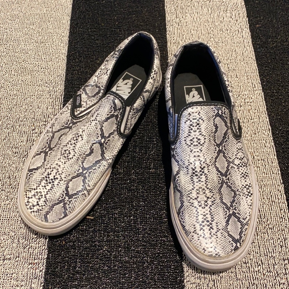 Vans snakeskin print classic slip ons, excellent condition